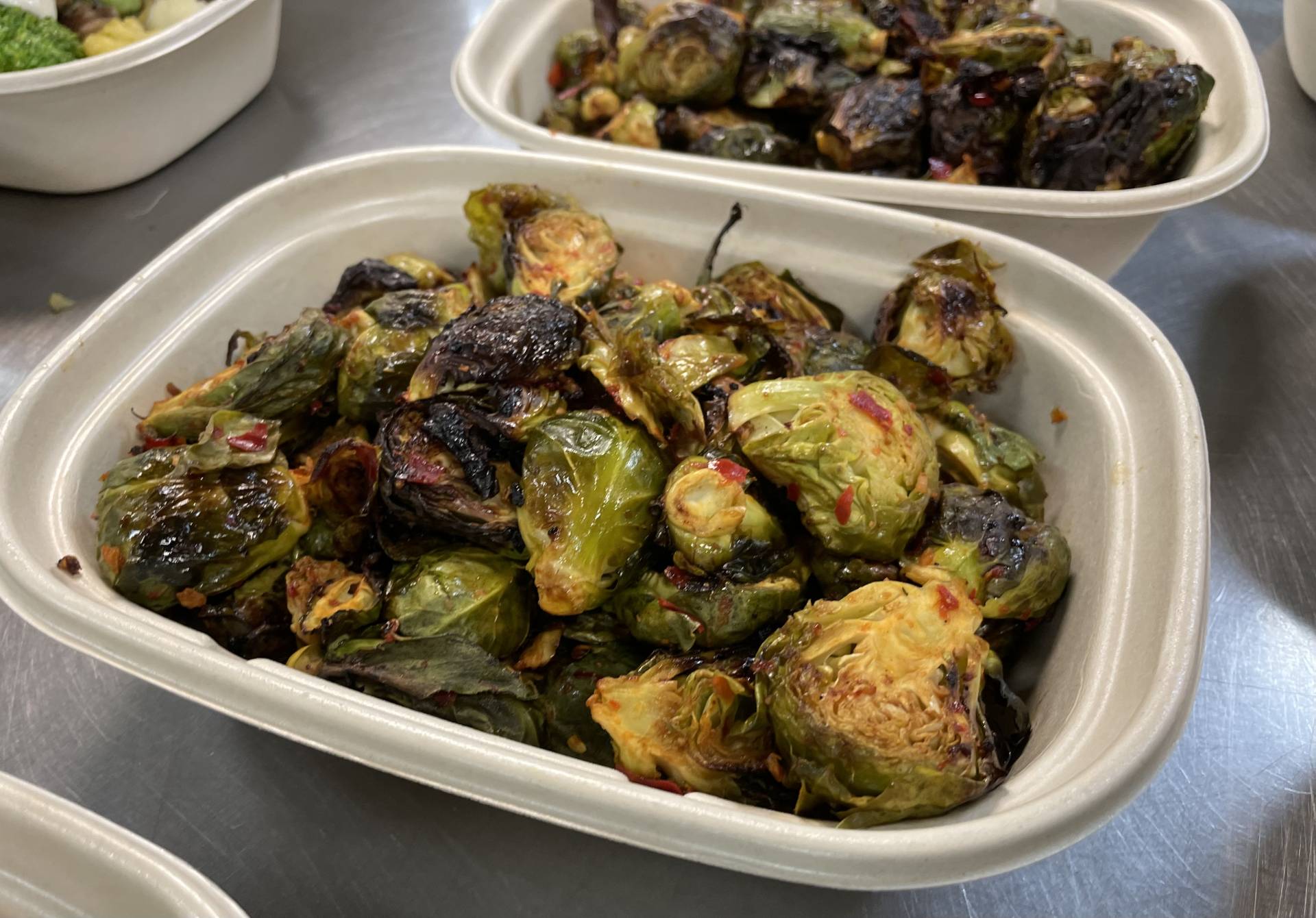 Spicy Garlic Brussels Sprouts